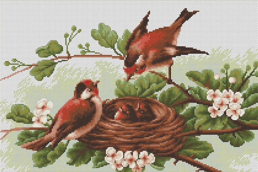 Bird's Nest Cross Stitch Kit фото 1