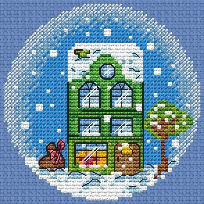 Green House Cross Stitch Pattern фото 1