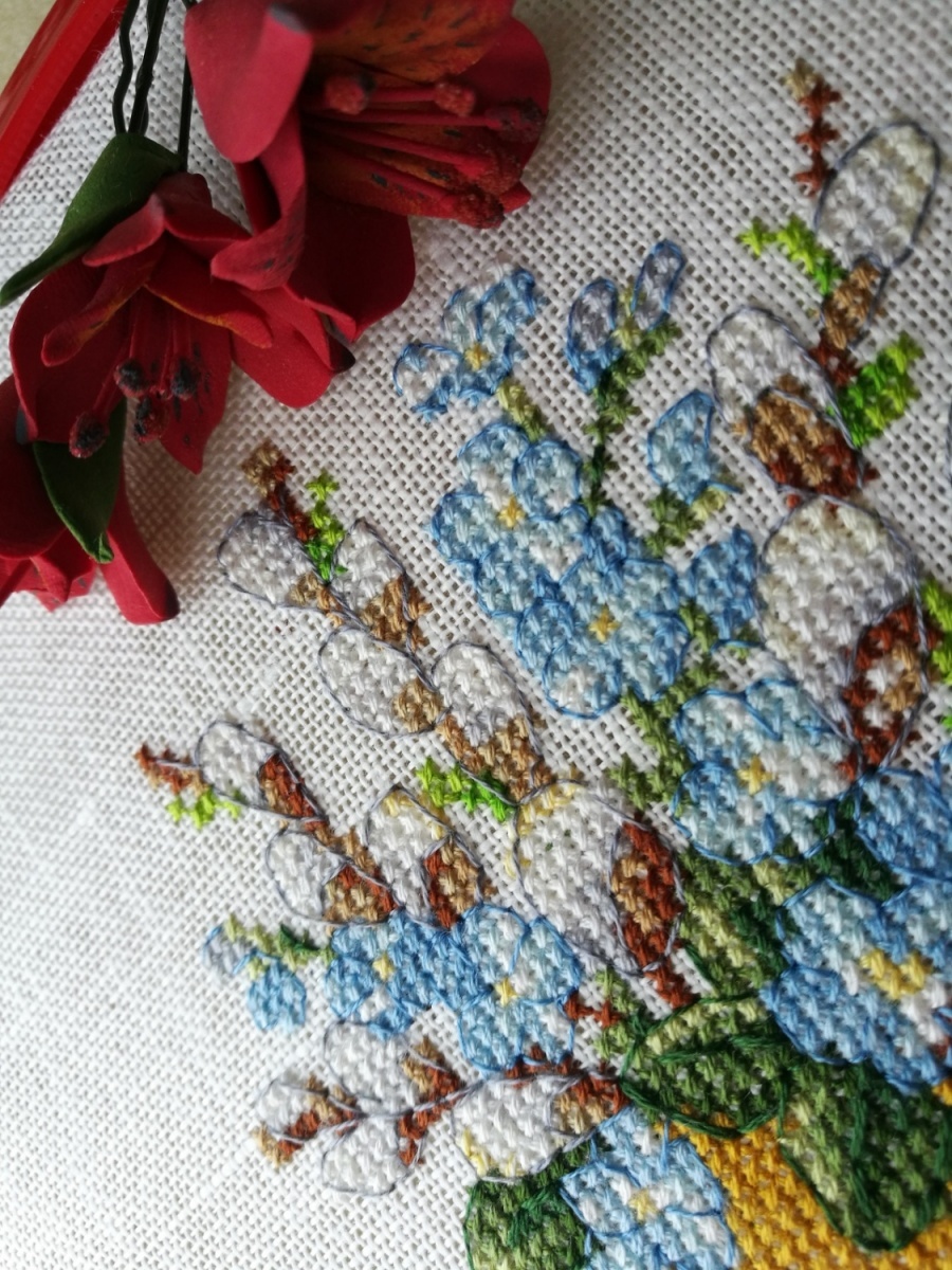 Easter Eggs. Forget-me-not Cross Stitch Pattern фото 4