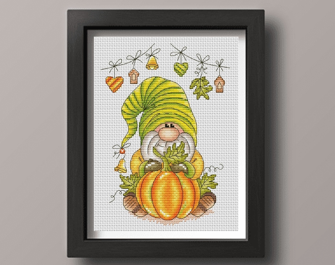 Autumn Gnome Cross Stitch Pattern фото 2