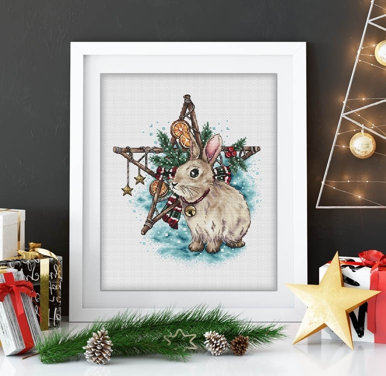 A Christmas Bunny Cross Stitch Chart фото 3