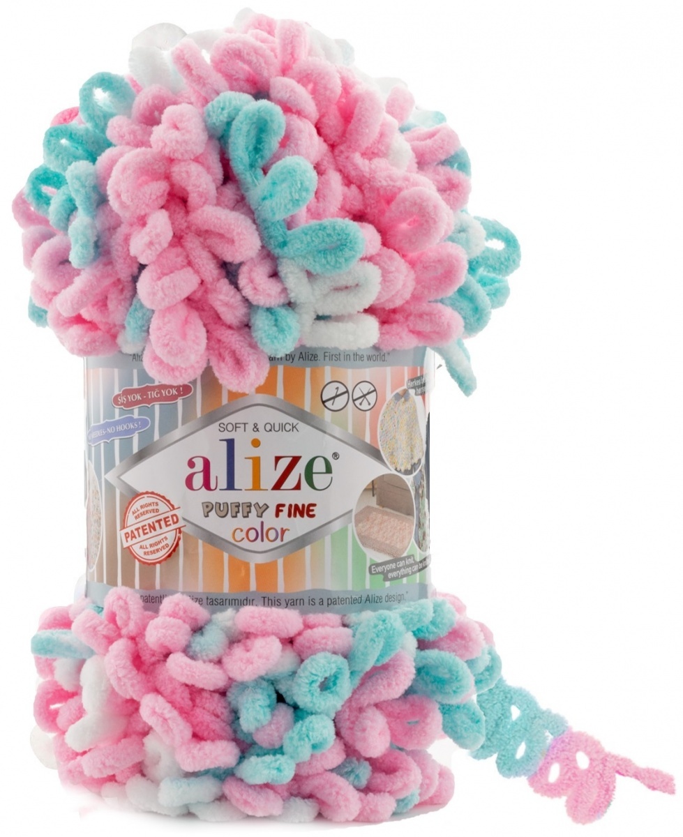 Alize Puffy Fine Color, 100% Micropolyester 5 Skein Value Pack, 500g фото 24