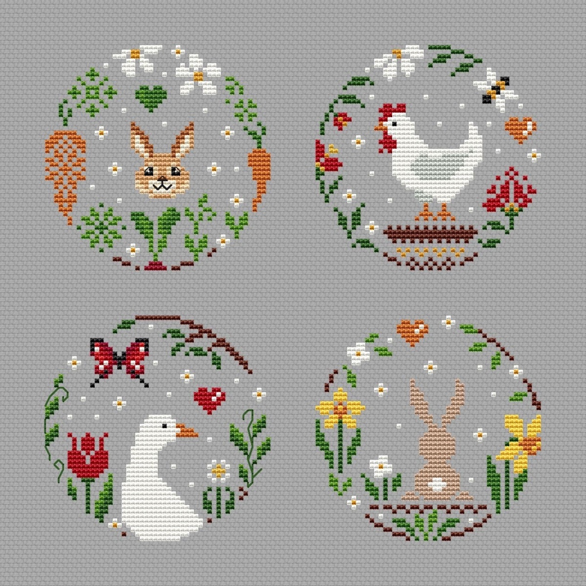 Wreaths. Spring in the Heart Cross Stitch Pattern фото 3