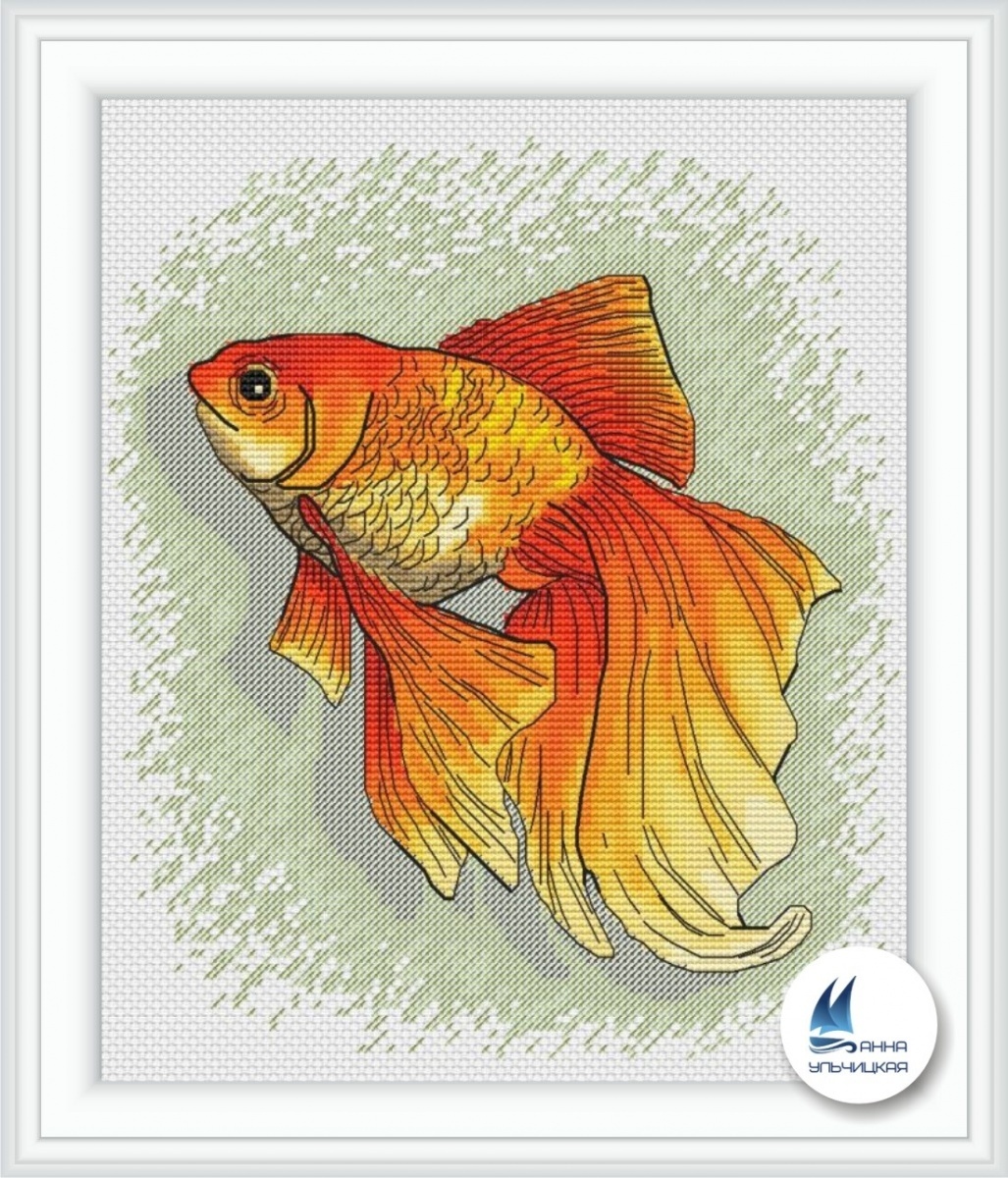 Gold Fish Cross Stitch Pattern фото 1