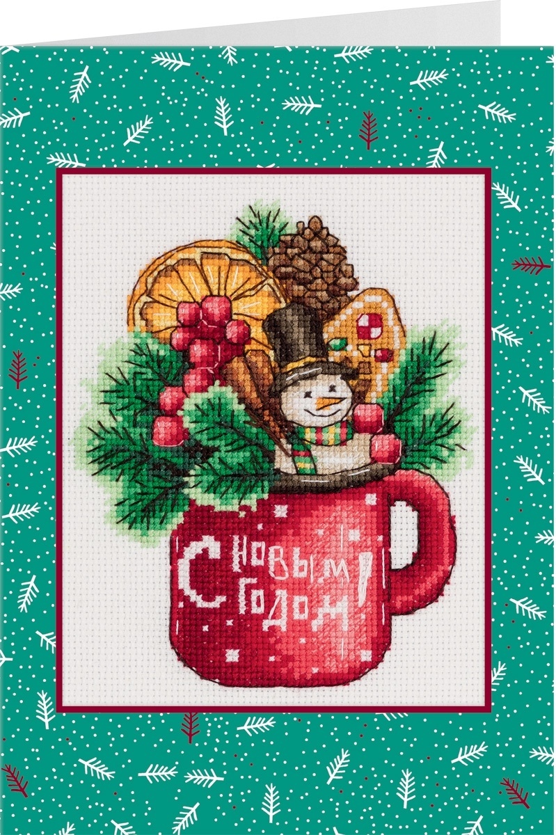Postcard. Christmas Cup Cross Stitch Kit фото 1