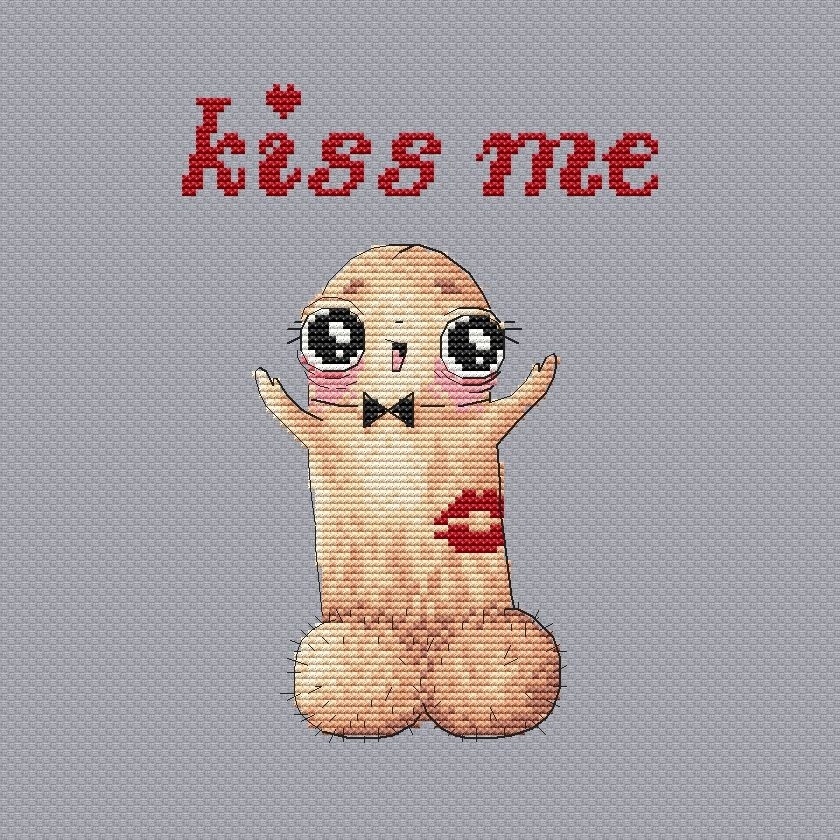 Kiss Me Cross Stitch Pattern фото 2