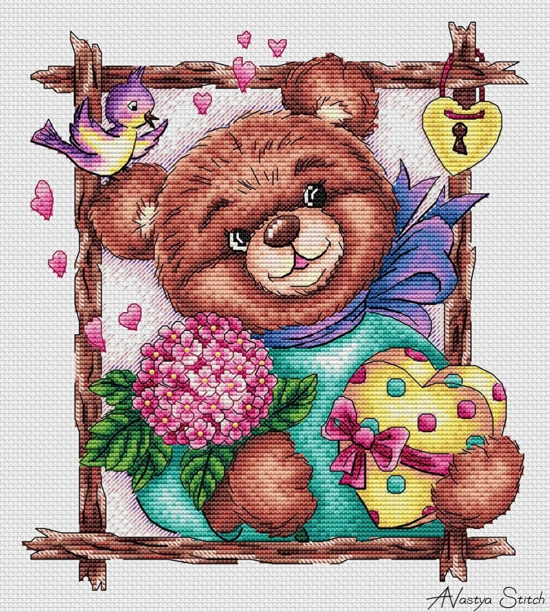 Timosha Bear Cross Stitch Pattern фото 1