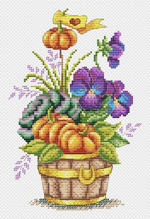 Pumpkin Bouquet Cross Stitch Kit фото 1