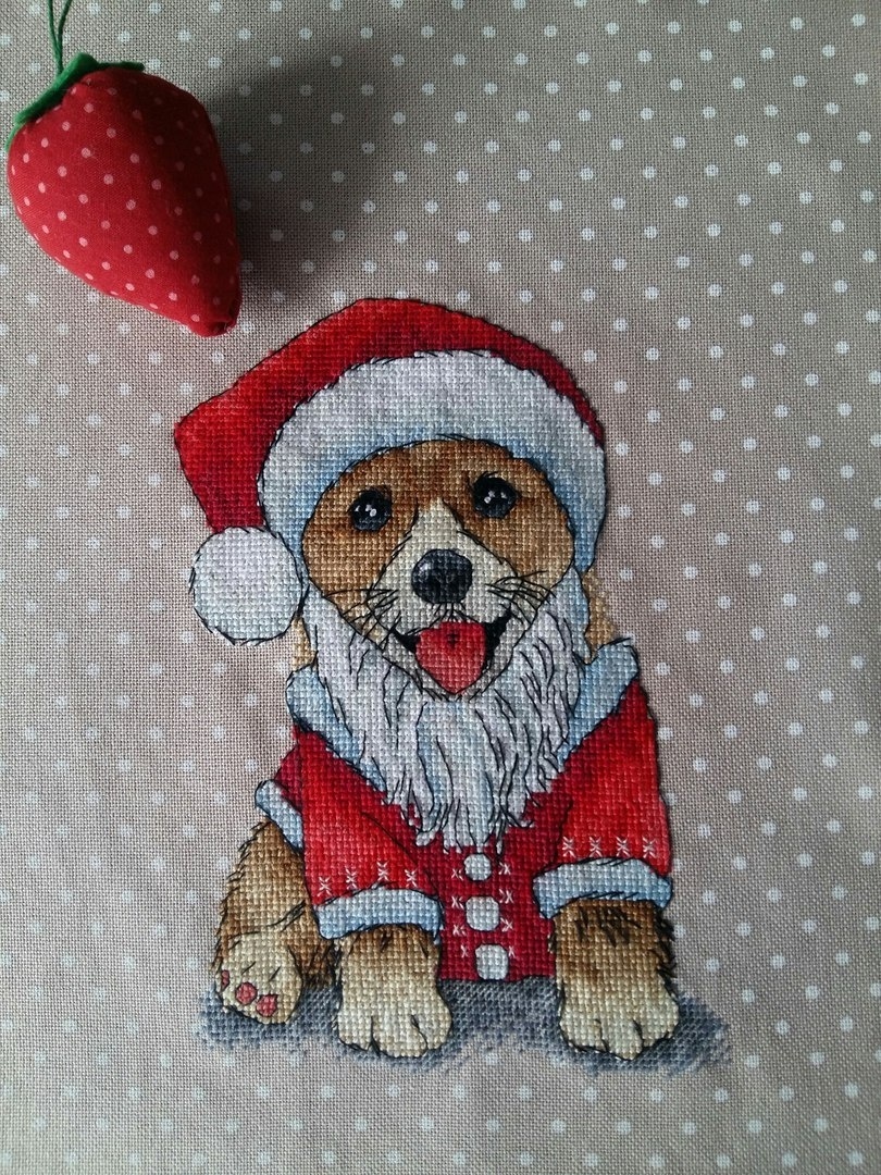Santa's Puppy Cross Stitch Pattern фото 4