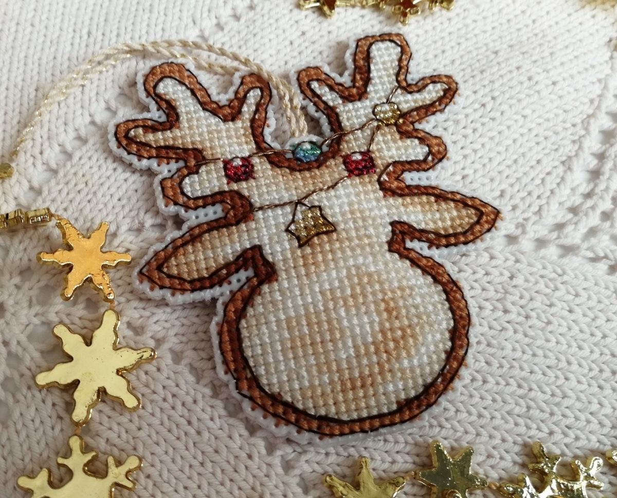 Gingerbread Deer Cross Stitch Pattern фото 5