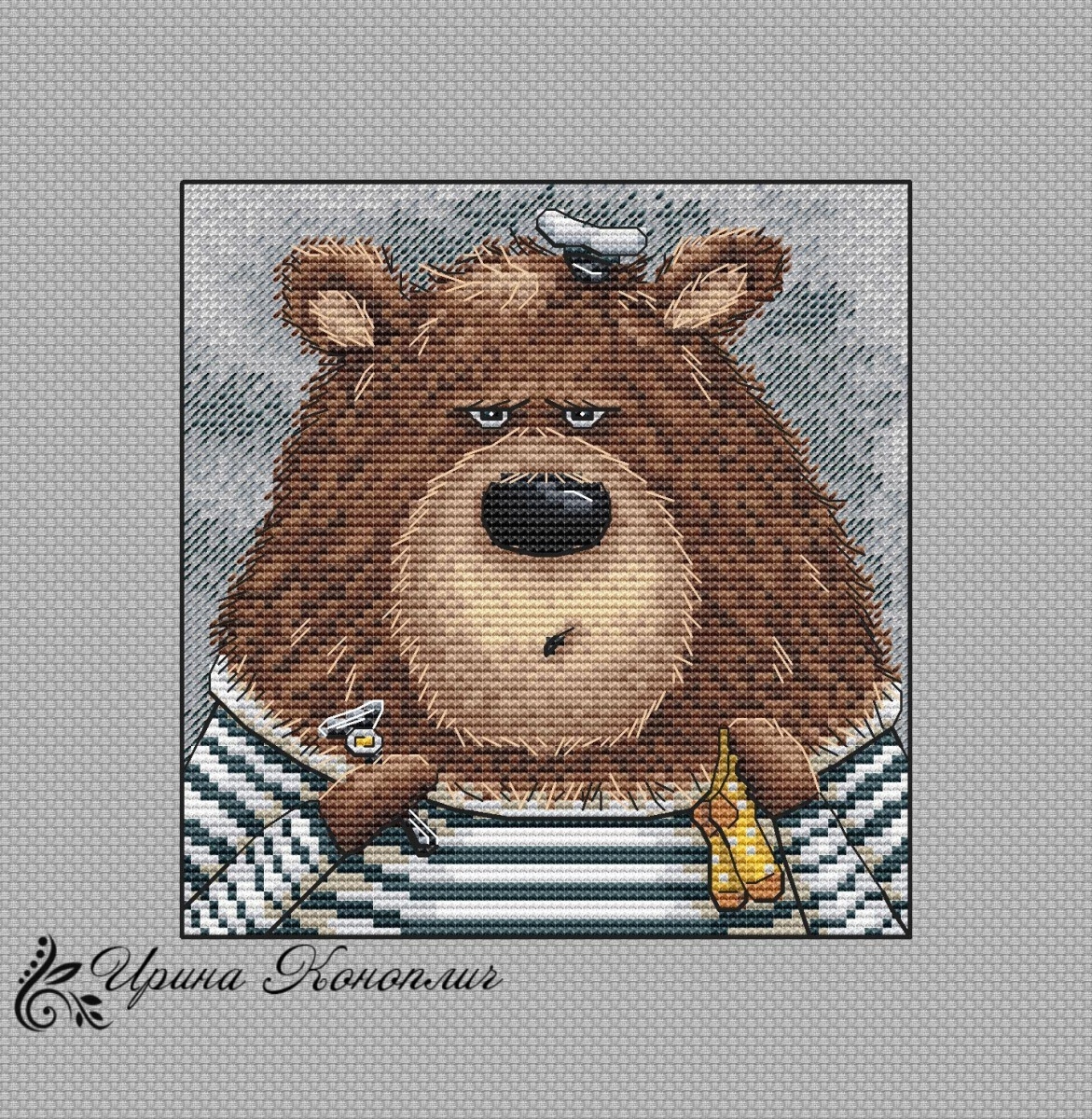 Gloomy Bear Cross Stitch Pattern фото 1