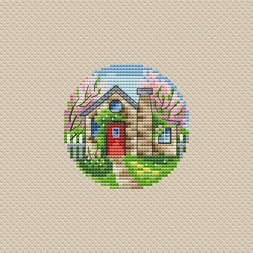 Spring House 6 Cross Stitch Pattern фото 1
