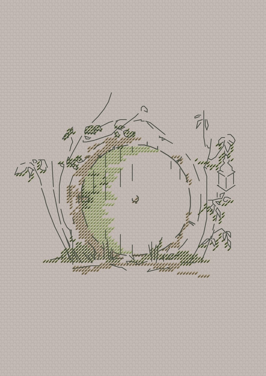 Hobbit-hole Cross Stitch Pattern фото 1