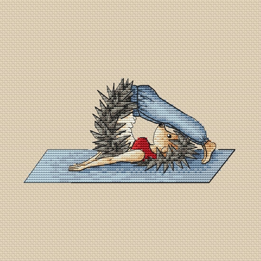 Hedgehog`s Yoga Cross Stitch Pattern фото 3