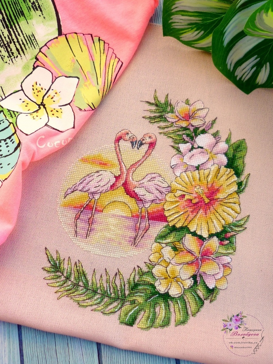 Flamingos Cross Stitch Pattern фото 2