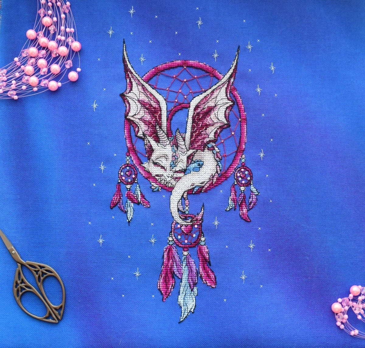 Dragon on the Dreamcatcher Cross Stitch Pattern фото 2