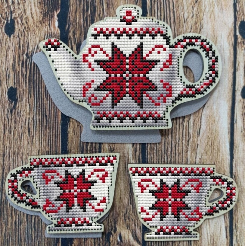 Ryazan Embroidery Tea Set Cross Stitch Pattern фото 1