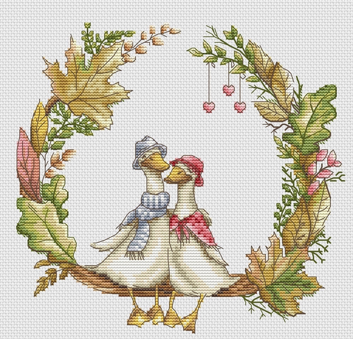 Goose Love Cross Stitch Pattern фото 1