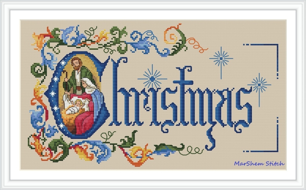 Nativity Banner Cross Stitch Pattern фото 1