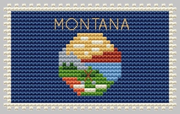 Montana Postage Stamp Cross Stitch Pattern фото 1