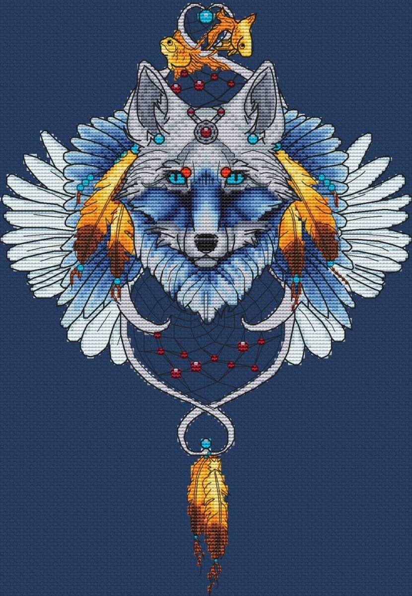 Dreamсatchers. Wolf 2 Cross Stitch Pattern фото 1