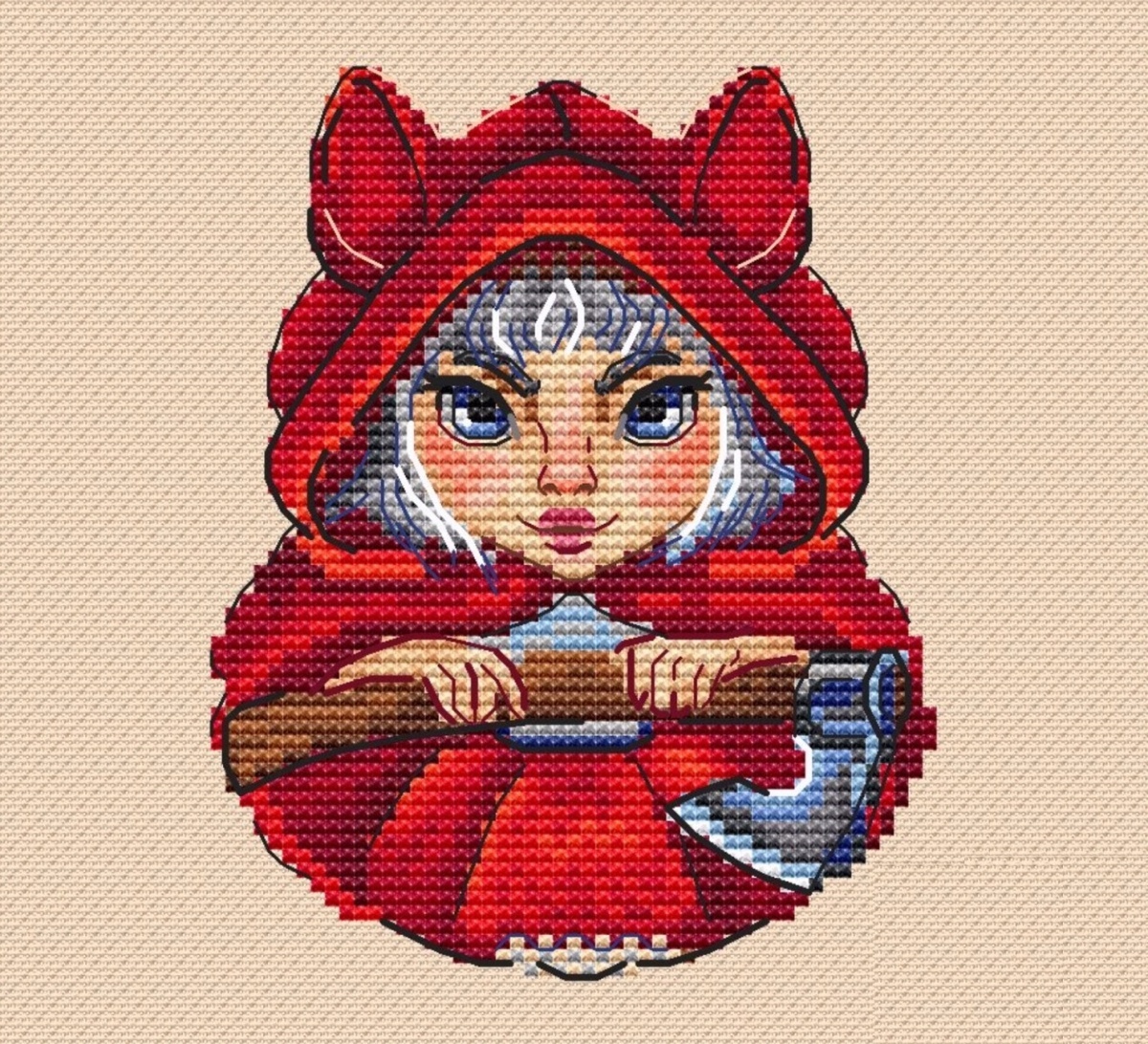 Little Red Riding Hood and the Wolf Cross Stitch Pattern фото 3