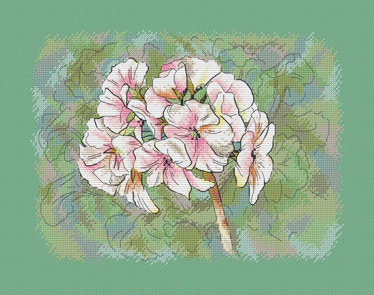 Geranium Flower Cross Stitch Pattern фото 6