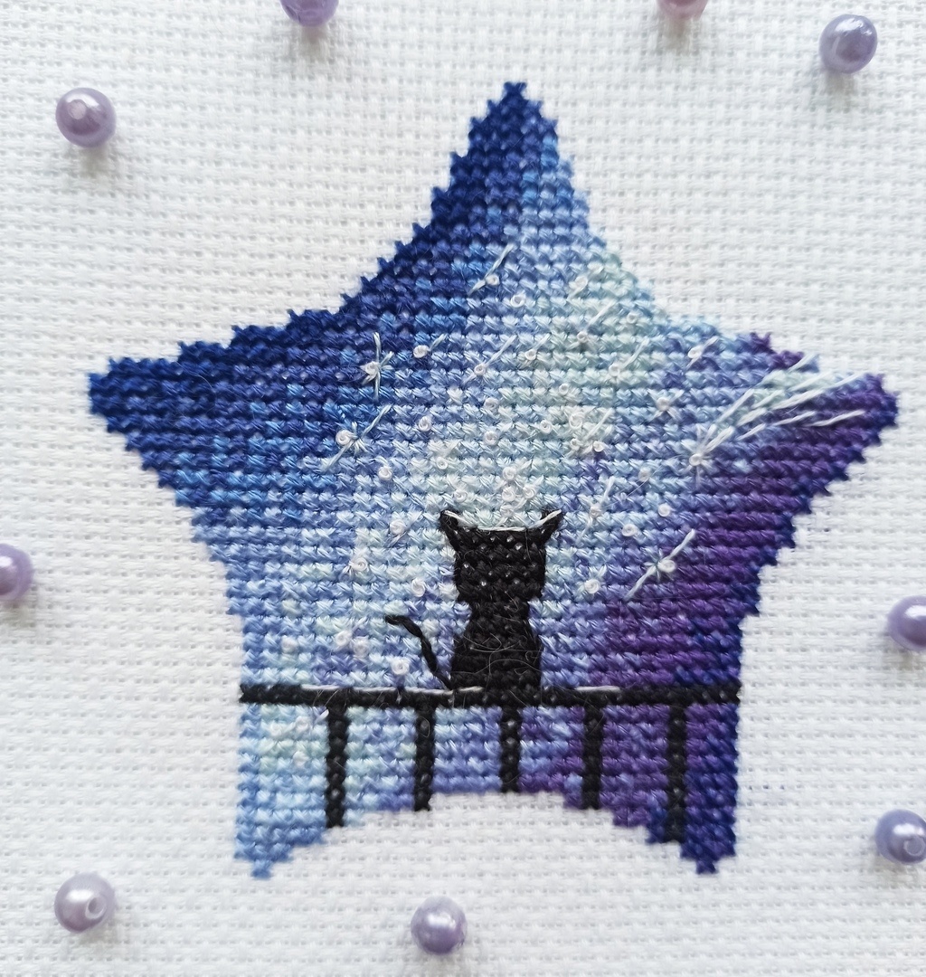 Star Cat Cross Stitch Chart фото 3
