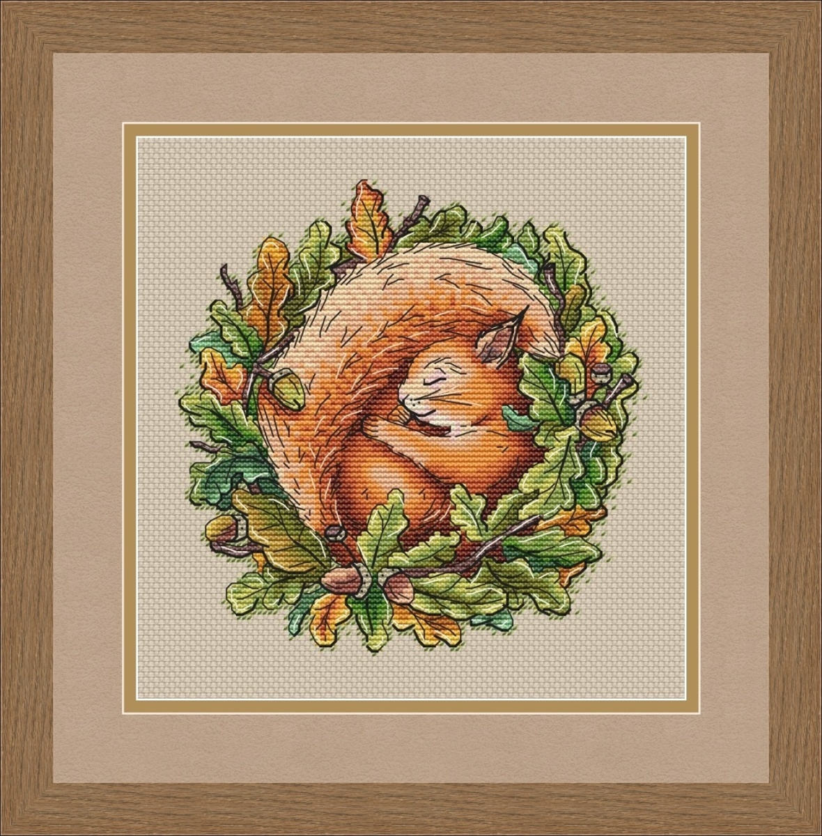 Sleeping Squirrel Cross Stitch Pattern фото 2