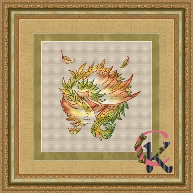 Autumn Dragon Cross Stitch Chart фото 1