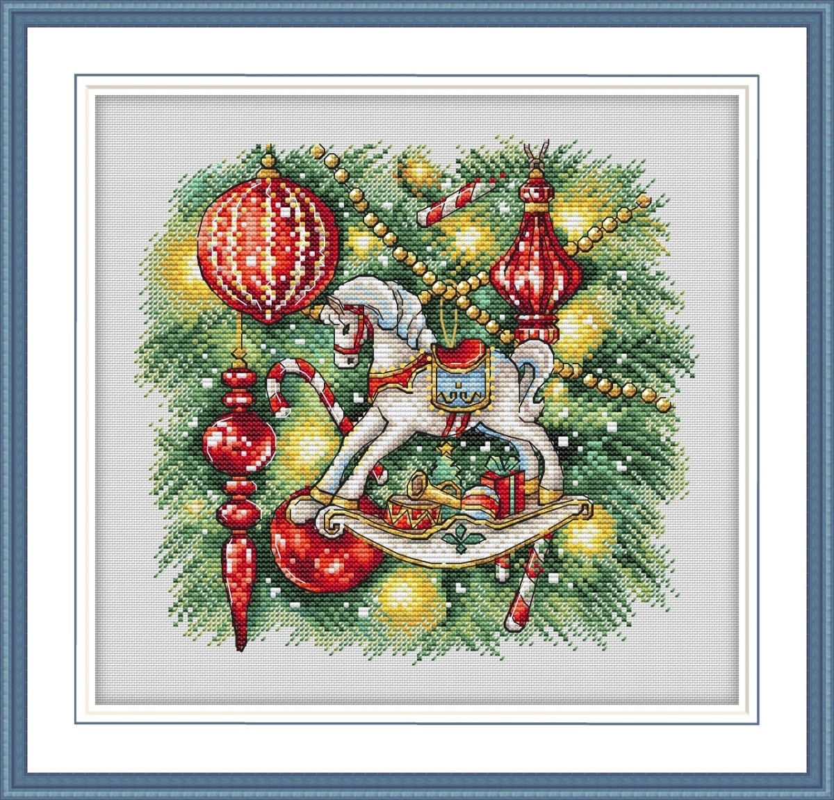 Christmas Rocking Horse Cross Stitch Pattern фото 1
