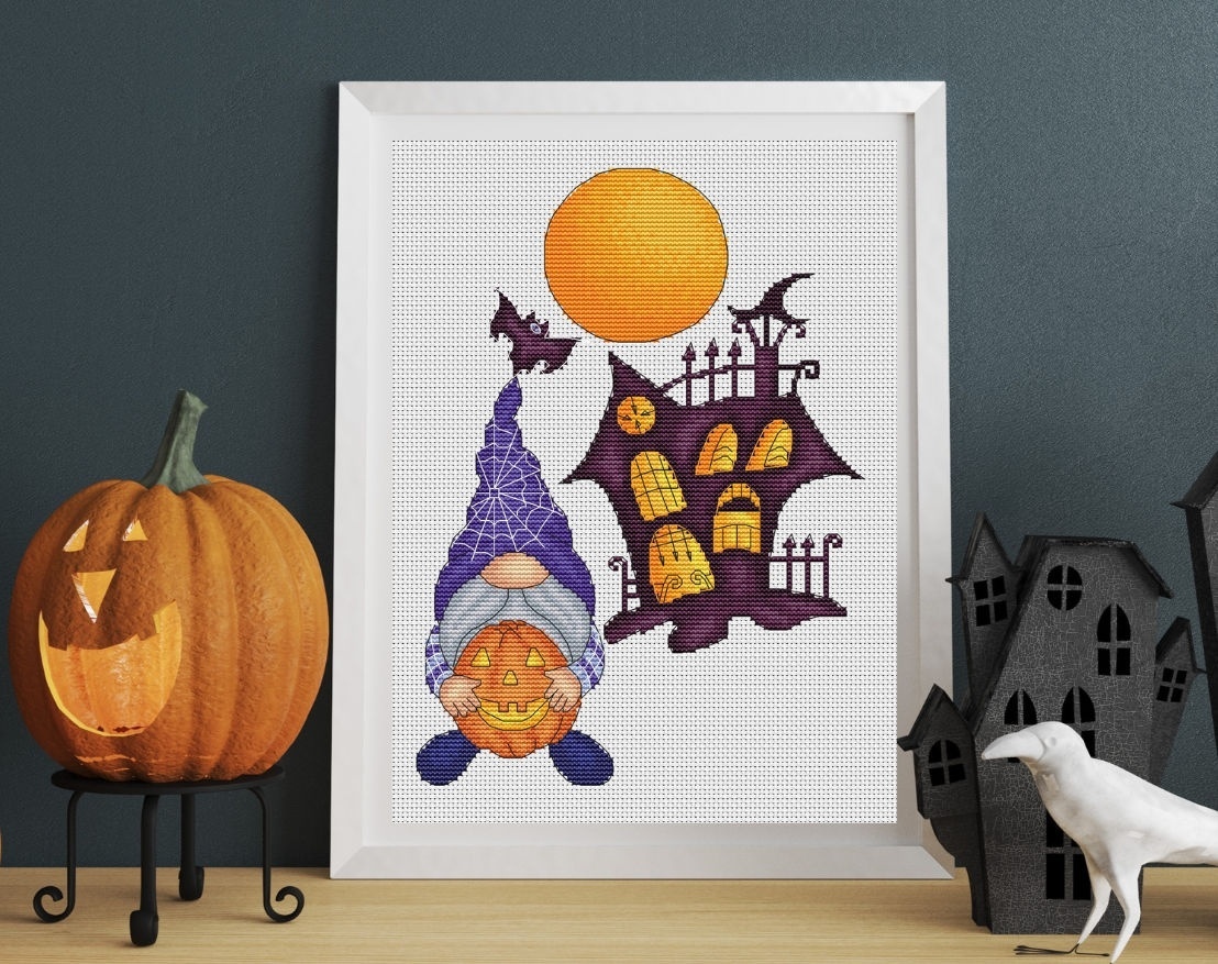 Halloween Gnome Cross Stitch Chart фото 1