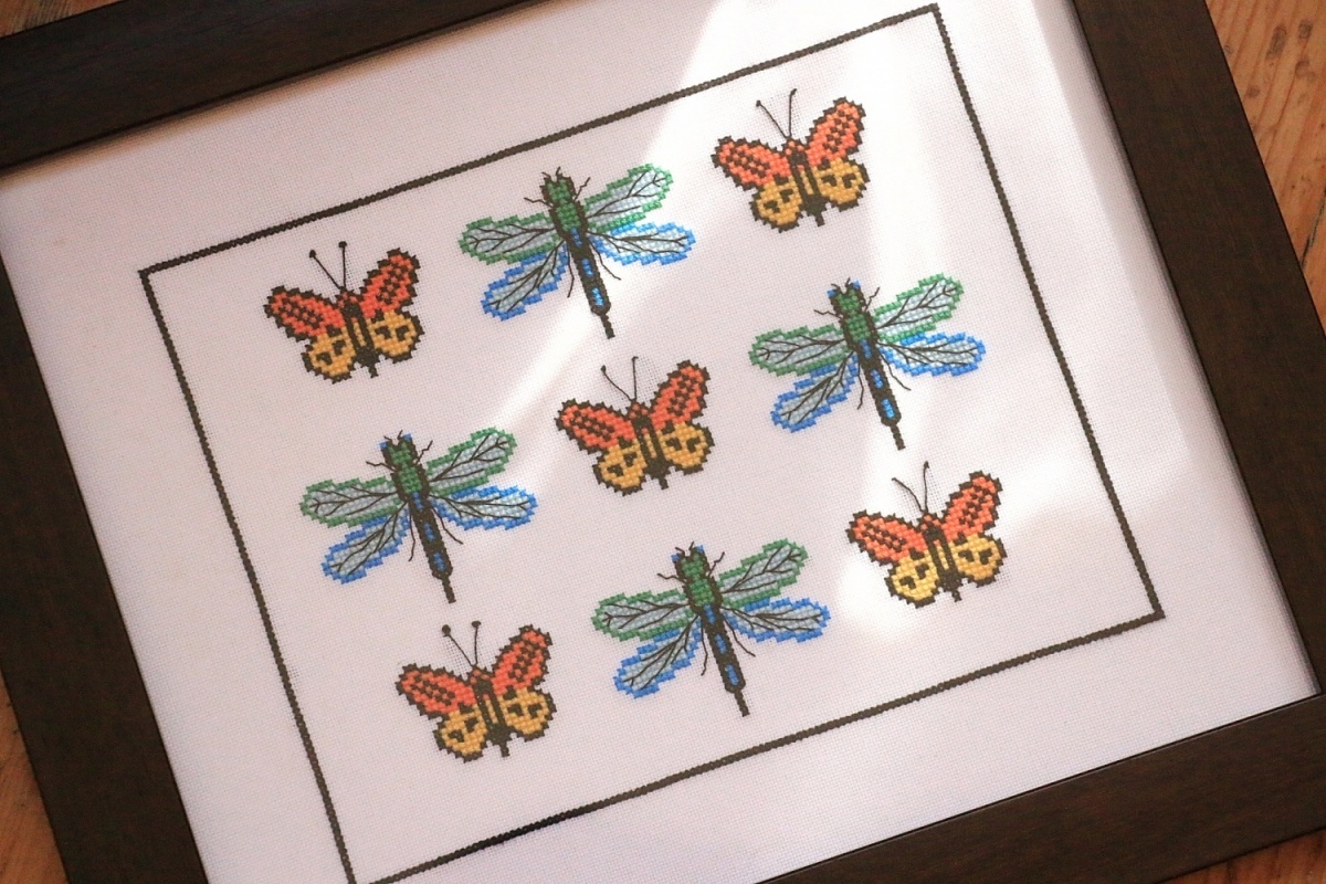 Butterflies and Dragonflies Cross Stitch Pattern фото 2