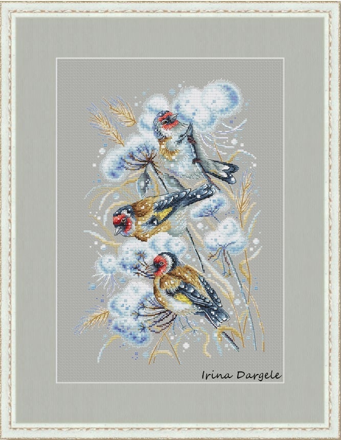 Goldfinches Cross Stitch Pattern фото 1