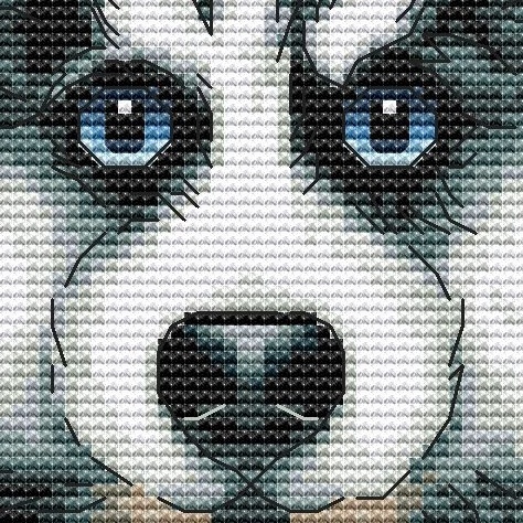 Cute Husky Cross Stitch Pattern фото 3