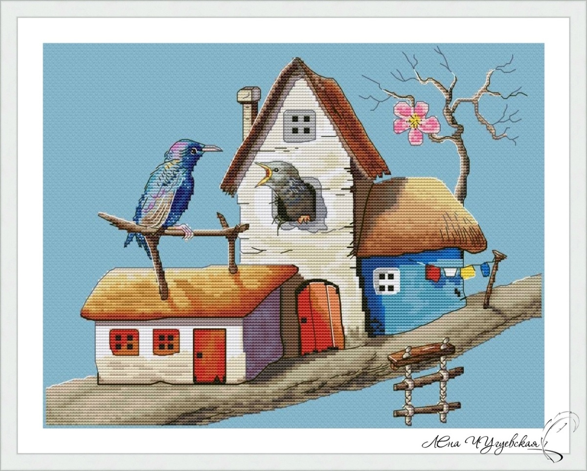 A Bird House Cross Stitch Pattern фото 1