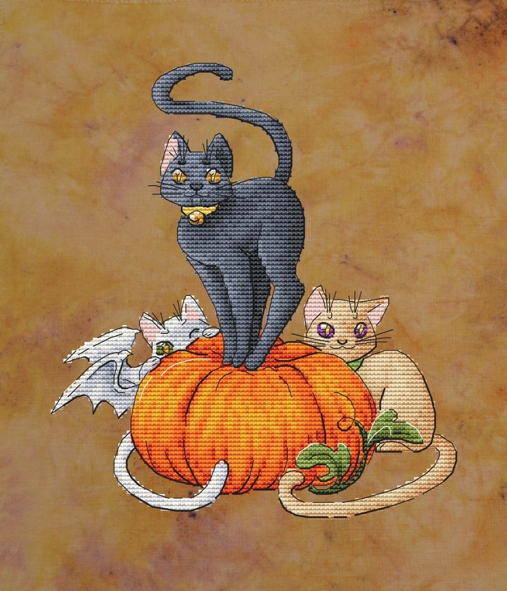 Cats and Pumpkin Cross Stitch Pattern фото 6