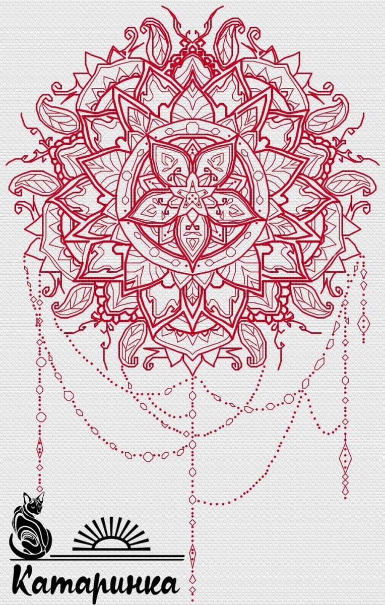 Mandala Cross Stitch Pattern фото 1