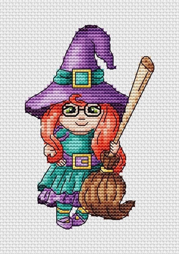 A Little Witch Cross Stitch Pattern фото 1