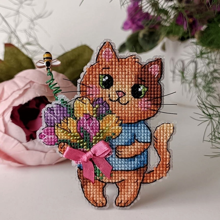 Cute Ginger Kitty Cross Stitch Pattern фото 3
