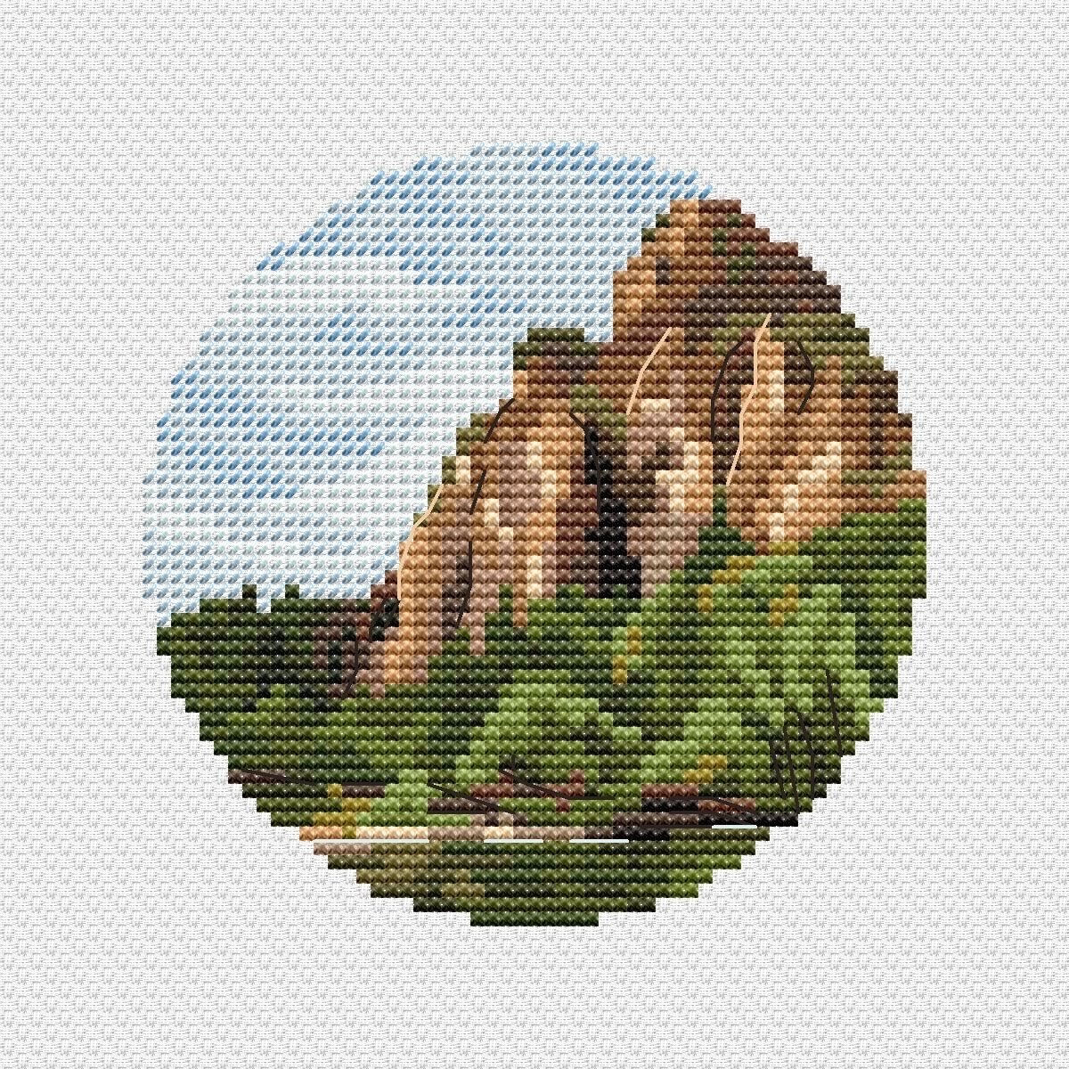 Green Mountains Cross Stitch Pattern фото 1