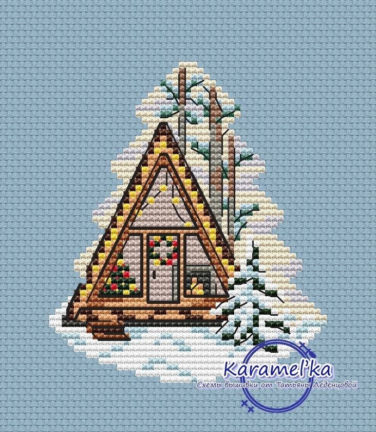 A New Year's House Cross Stitch Pattern фото 1