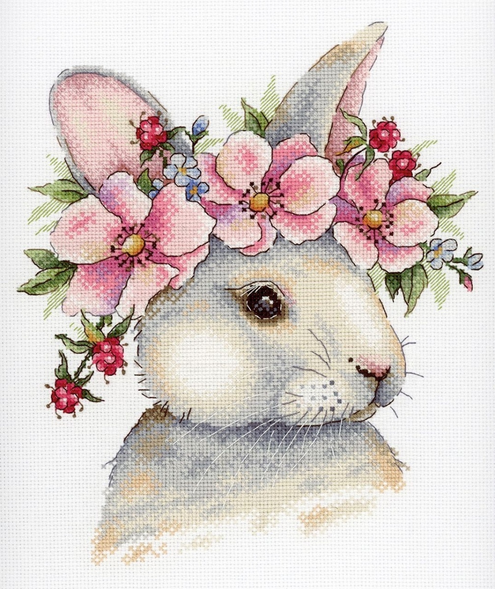Rabbit in Flowers Cross Stitch Kit фото 1