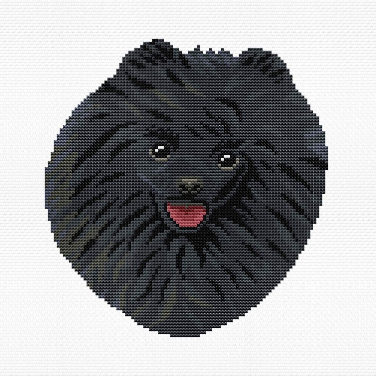 Pomeranian Black Cross Stitch Pattern фото 1