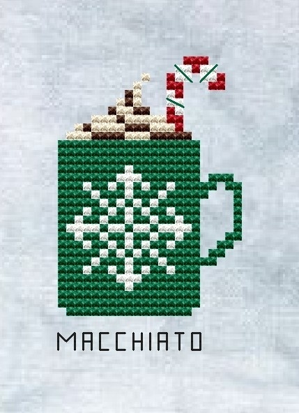 Macchiato Mug Cross Stitch Pattern фото 1