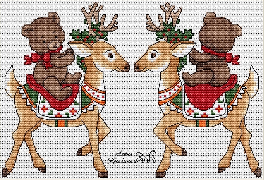 Teddy Bear 4 Cross Stitch Pattern фото 1