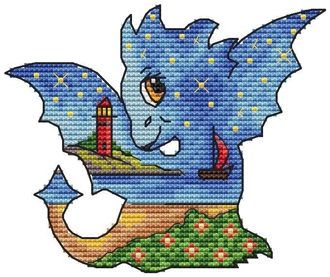 The Dragon. July Cross Stitch Pattern фото 1