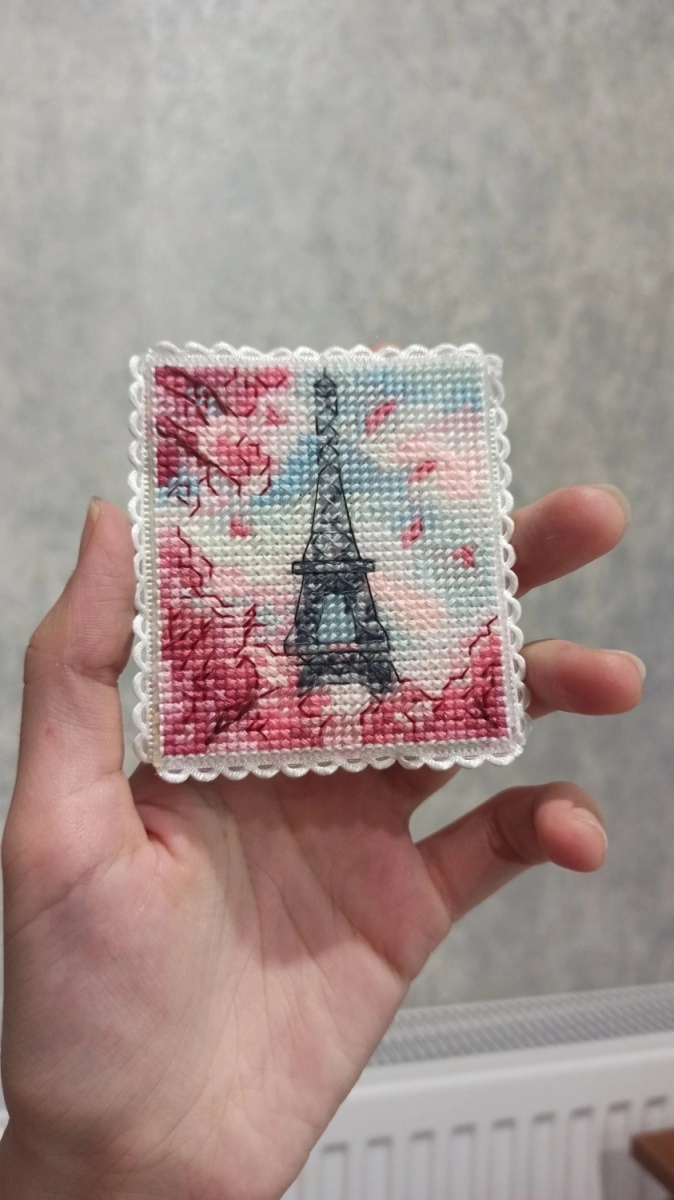 Eiffel Tower Postage Stamp Cross Stitch Chart фото 14