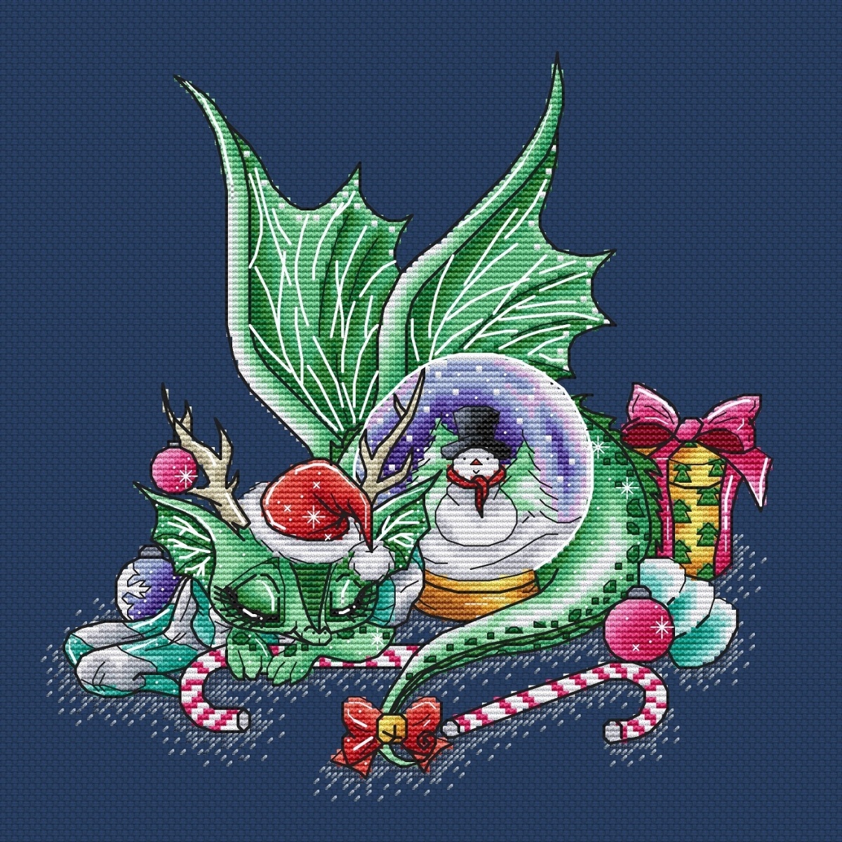 The Christmas Dragon Cross Stitch Pattern фото 1
