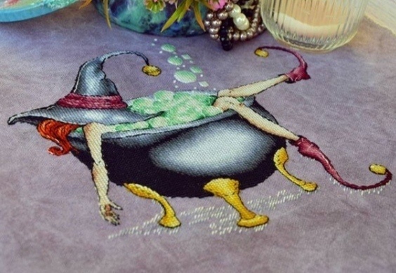 The Witch in the Cauldron Cross Stitch Pattern фото 3